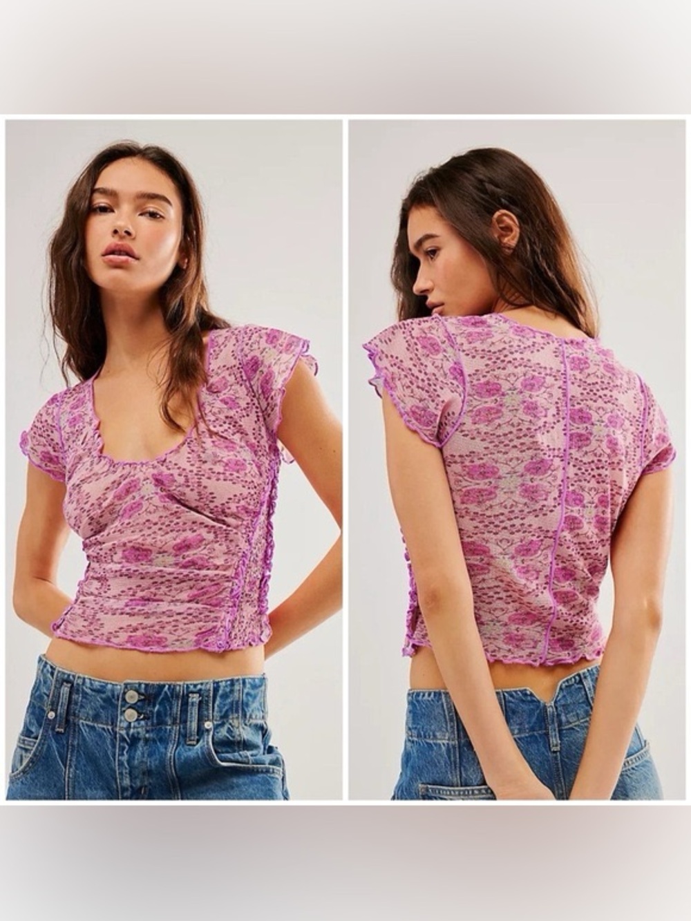 Free People “Oh My Baby Tee” Top Lilac